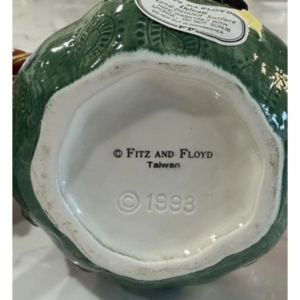 Fitz and Floyd Christmas Collectable Mugs Large 1993 Embellished 3D NWT